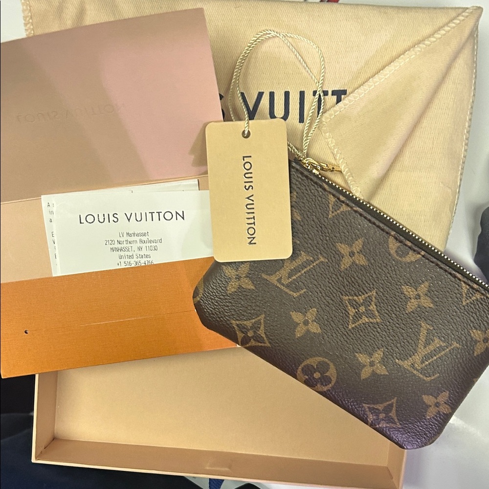 Louis Vuitton Brown Monogram Keychain Wallet Card Holder